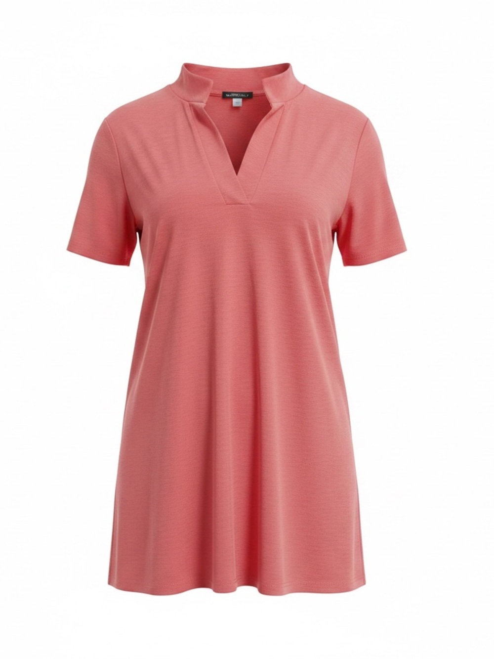HEIMISH USA Coral Split V-Neck Short Sleeve Tee